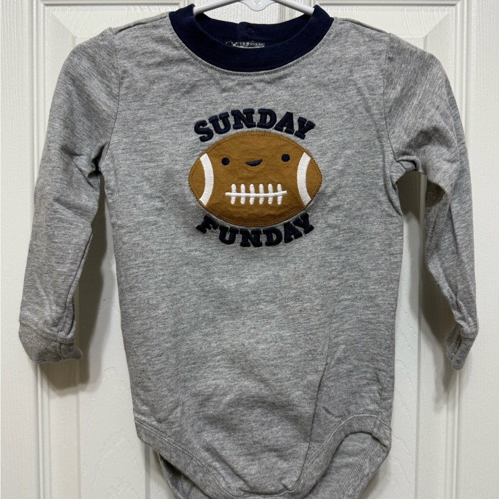 Gymboree Gray and Navy Onesie
